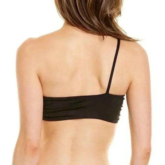 ARO Women's Large Black Keli Swim Bikini Top One Shoulder Asymmetrical Ruched L - Picture 5 of 6